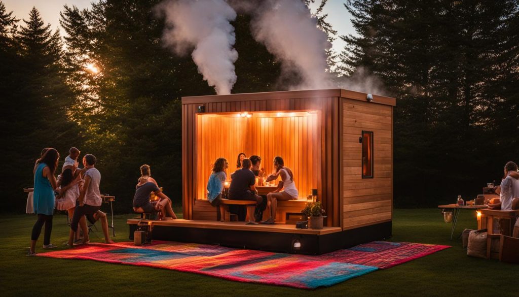 mobile sauna auf einem Event